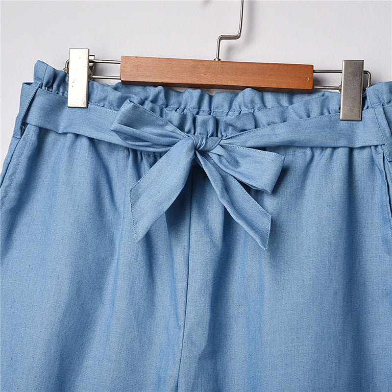 Solid Color Casual Jeans Plus Size Loose Wide-leg Pants