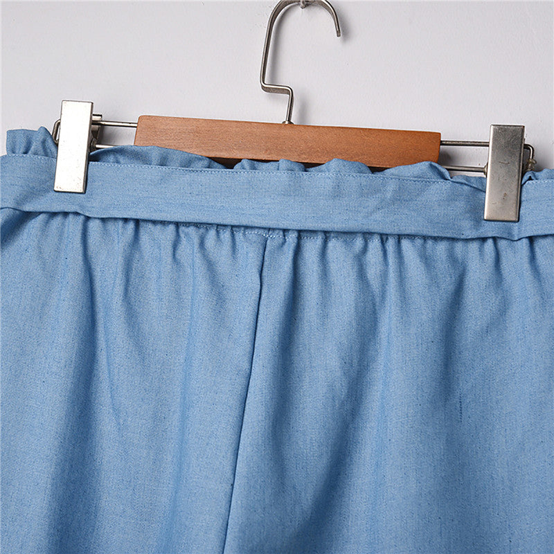 Solid Color Casual Jeans Plus Size Loose Wide-leg Pants