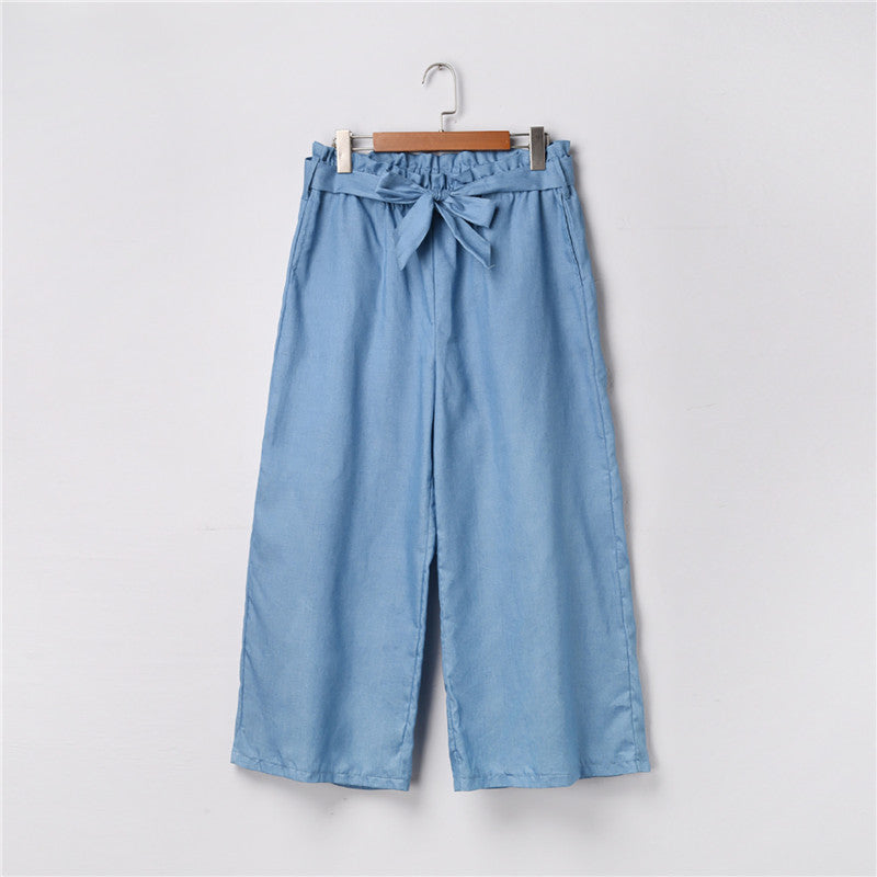 Solid Color Casual Jeans Plus Size Loose Wide-leg Pants