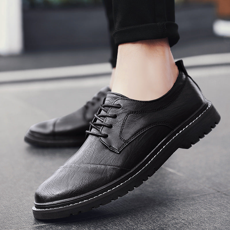 New Martin Shoes Korean Version Of The Trend Of Casual Small Leather Shoes Men'S Breathable Business Leather Shoes Youth All-Match Trendy Shoes