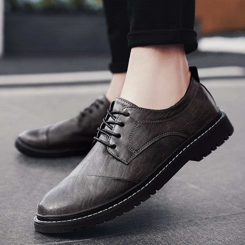 New Martin Shoes Korean Version Of The Trend Of Casual Small Leather Shoes Men'S Breathable Business Leather Shoes Youth All-Match Trendy Shoes