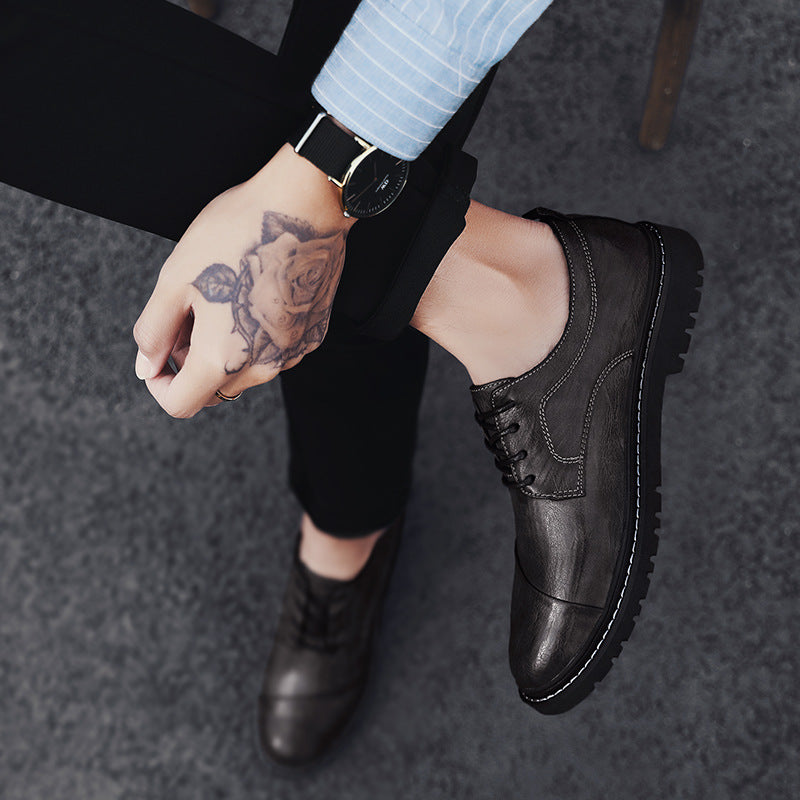 New Martin Shoes Korean Version Of The Trend Of Casual Small Leather Shoes Men'S Breathable Business Leather Shoes Youth All-Match Trendy Shoes