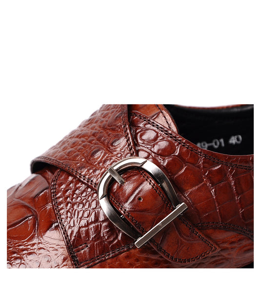 Men's Leather Shoes Buckle Shoes