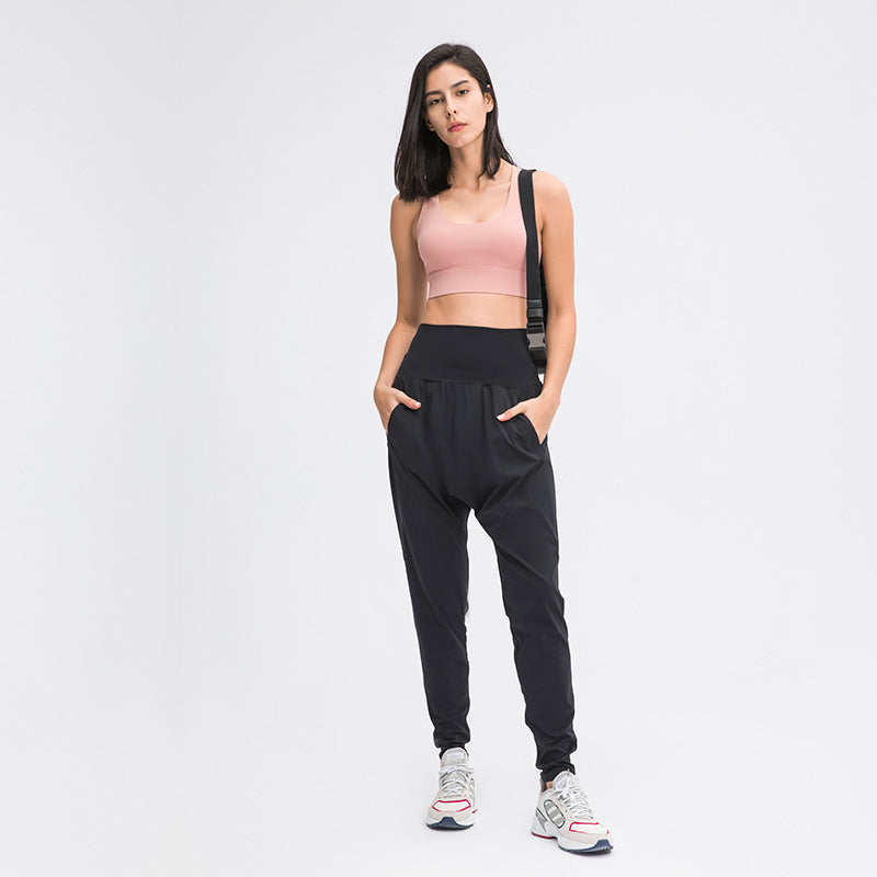 Harem Pants Women Pocket Loose Casual Sports Fitness Yoga Pants  Abdomen