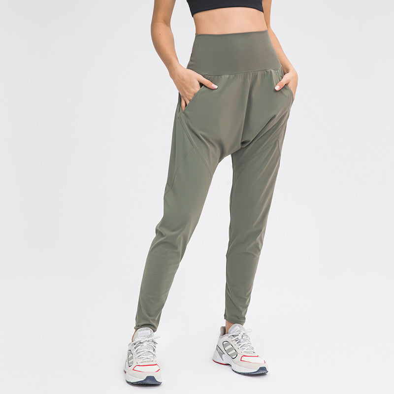 Harem Pants Women Pocket Loose Casual Sports Fitness Yoga Pants  Abdomen