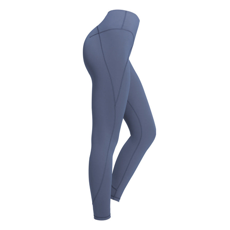 New Yoga Pants, High Waist, Nude, Buttocks, Quick-drying, Solid Color Fitness Pants, Tight Yoga Clothes