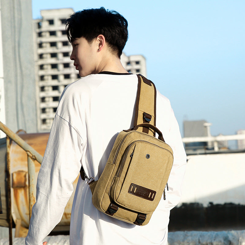 Canvas Chest Bag Men's Messenger Bag Outdoor Leisure