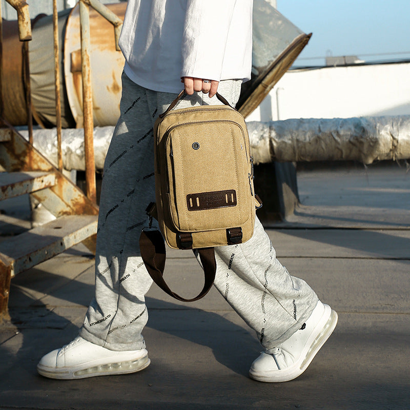 Canvas Chest Bag Men's Messenger Bag Outdoor Leisure