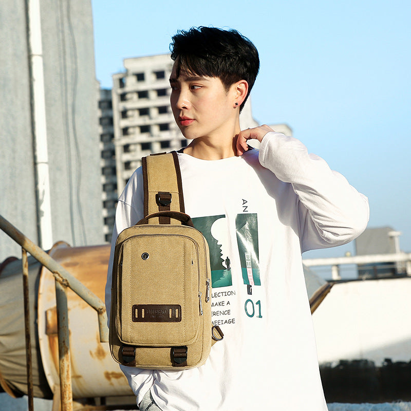 Canvas Chest Bag Men's Messenger Bag Outdoor Leisure
