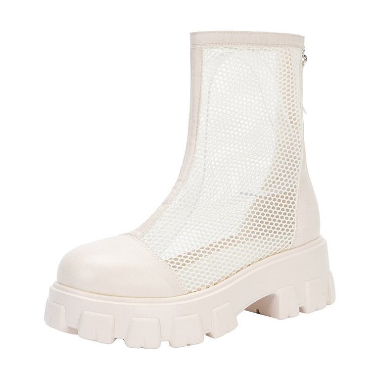 Black Fashion Platform Martin Boots Large Size Fashion Hollow Women's Shoes