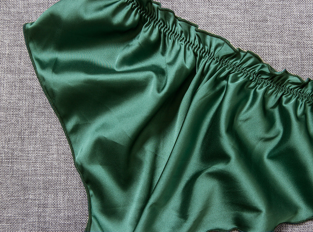 Women's Plus Size Satin Imitation Silk Home Underwear Sexy Briefs