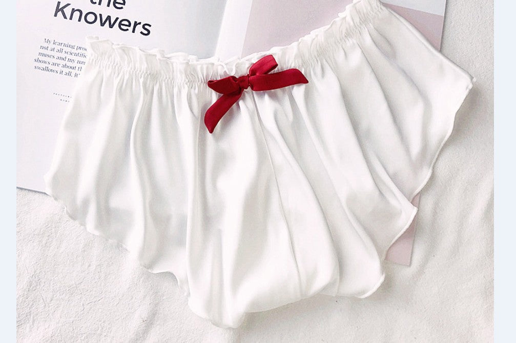 Women's Plus Size Satin Imitation Silk Home Underwear Sexy Briefs