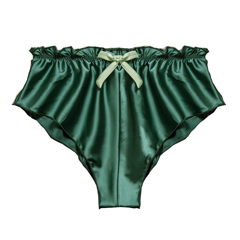 Women's Plus Size Satin Imitation Silk Home Underwear Sexy Briefs