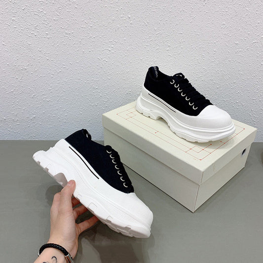 Daddy Shoes, Casual Sports Shoes, Thick-Soled Sponge Cake, Increased Canvas