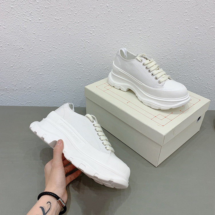 Daddy Shoes, Casual Sports Shoes, Thick-Soled Sponge Cake, Increased Canvas