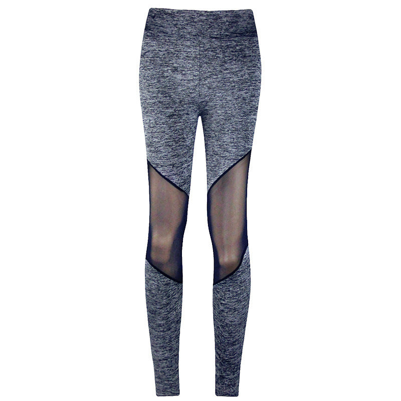 Sweatpants Women's Cationic Mesh Stitching See-through Tight Yoga Pants