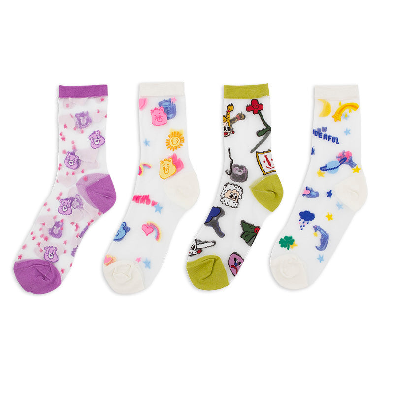 Summer New Glass Silk Crystal Socks