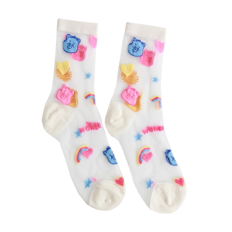 Summer New Glass Silk Crystal Socks