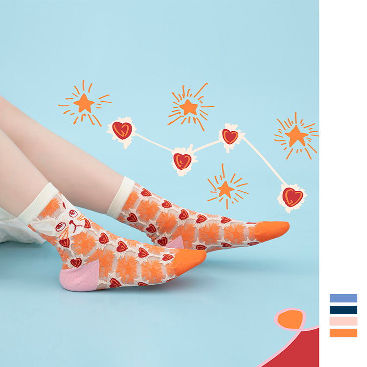 Summer New Glass Silk Crystal Socks