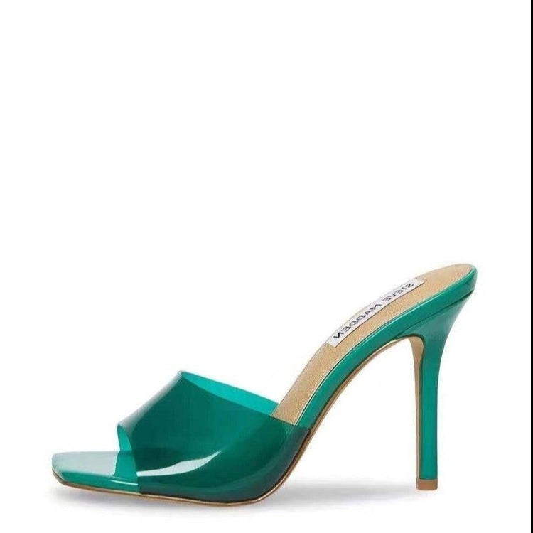 Foreign Trade Sandals Women's High-heeled Lacquered Women's Shoes