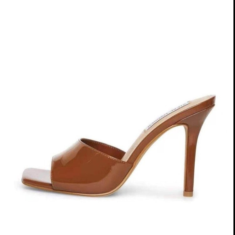 Foreign Trade Sandals Women's High-heeled Lacquered Women's Shoes