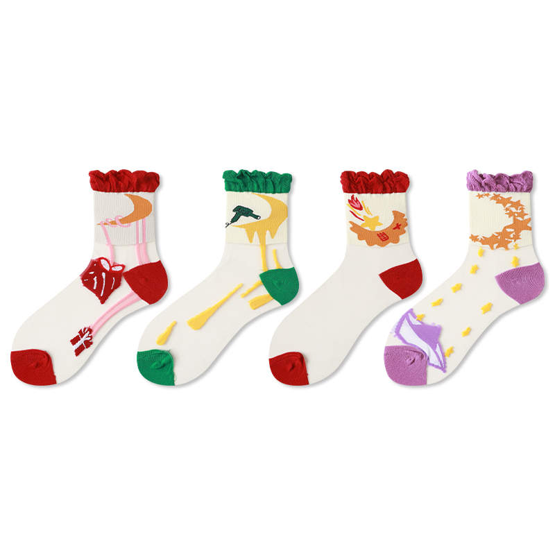 Transparent Ultra-thin Glass Silk Crystal Silk Cute Japanese Sweet Socks