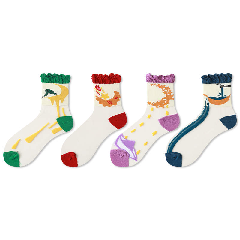 Transparent Ultra-thin Glass Silk Crystal Silk Cute Japanese Sweet Socks