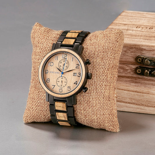 Casual Multifunctional Creative Green Sandalwood Watch