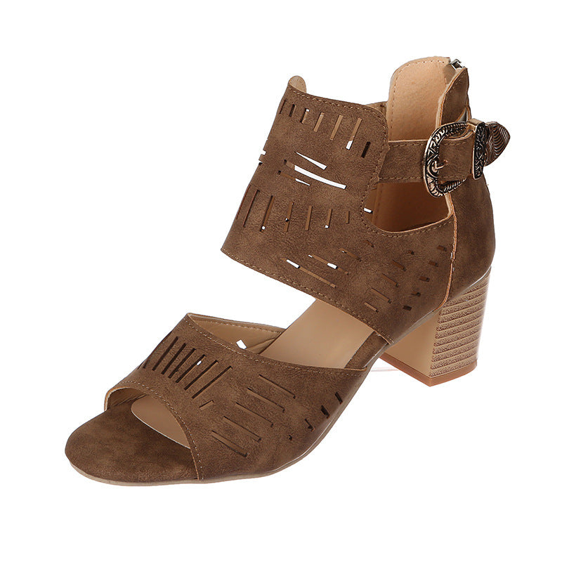 Women'S High Heel Fish Mouth Sandals
