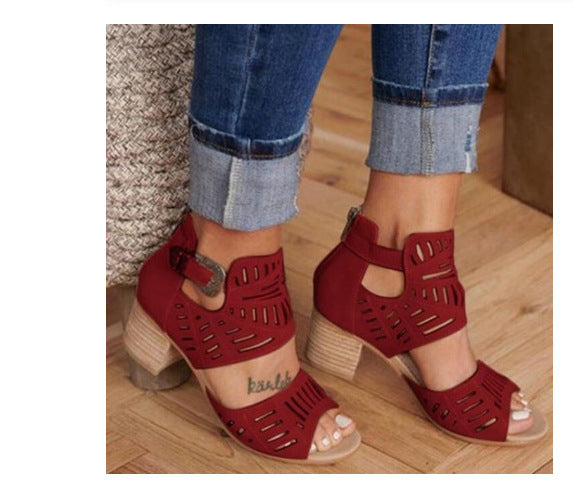 Women'S High Heel Fish Mouth Sandals