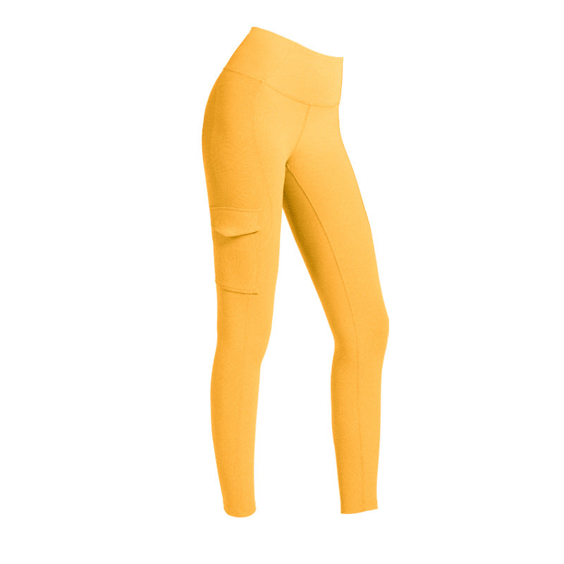Rib Cargo Pocket Yoga Pants With High Waists For Fall And Winter