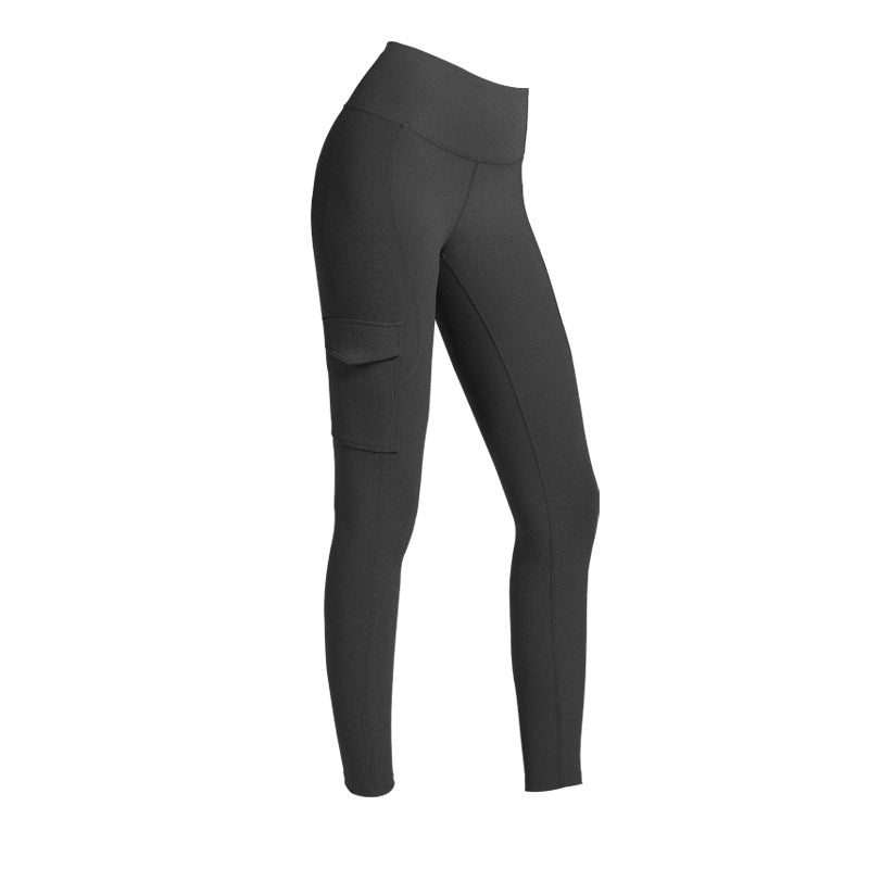 Rib Cargo Pocket Yoga Pants With High Waists For Fall And Winter