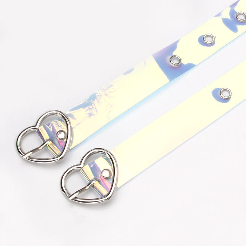 Explosive Pvc Transparent Colorful Eye Belt, Trendy All-Match Women'S Decorative Belt