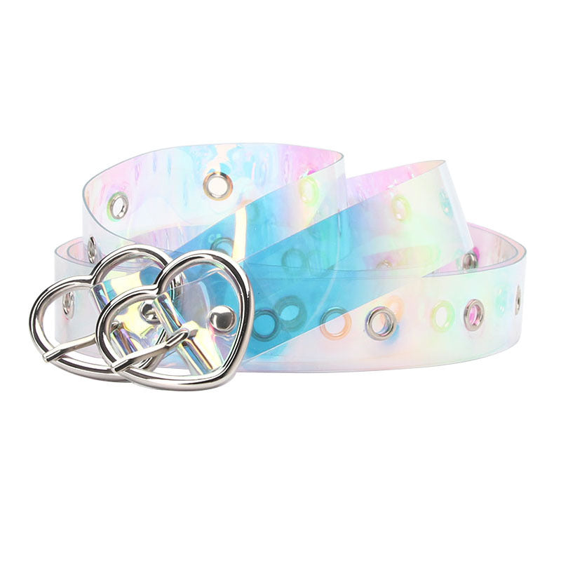 Explosive Pvc Transparent Colorful Eye Belt, Trendy All-Match Women'S Decorative Belt