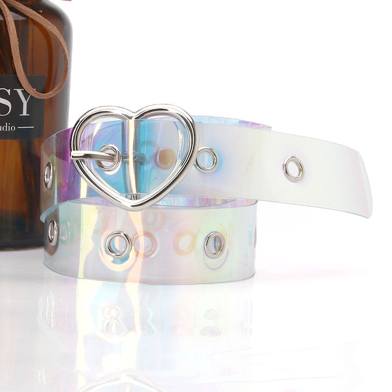 Explosive Pvc Transparent Colorful Eye Belt, Trendy All-Match Women'S Decorative Belt
