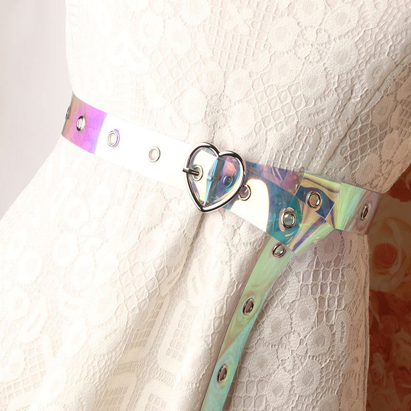 Explosive Pvc Transparent Colorful Eye Belt, Trendy All-Match Women'S Decorative Belt