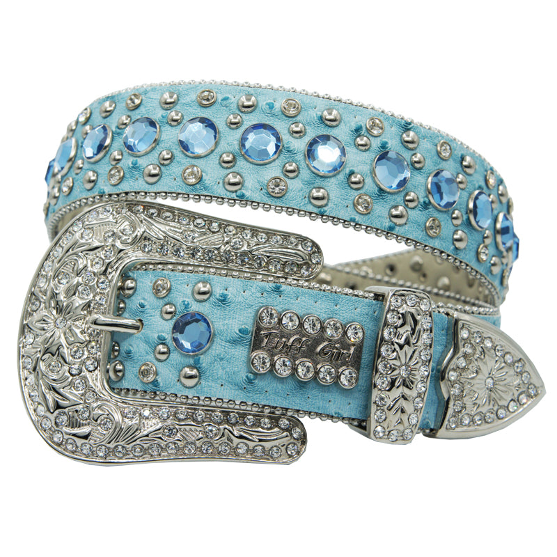 Rap Belt Male Rhinestone Hip-hop Inlaid Rivet Decoration Black Blue Fashion All-match Jeans Belt Female Tide