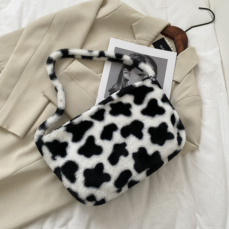 Casual Forest Lamb Hair Cute Diagonal Shoulder Bag