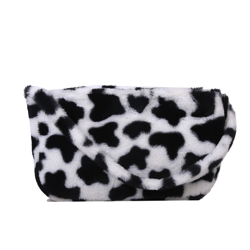 Casual Forest Lamb Hair Cute Diagonal Shoulder Bag