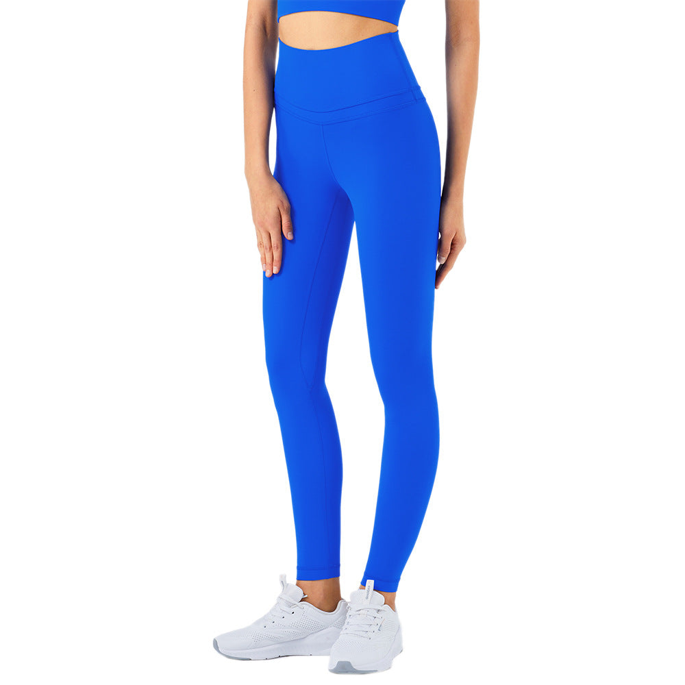 Patchwork Nude Yoga Pants Pocket Hip Lift