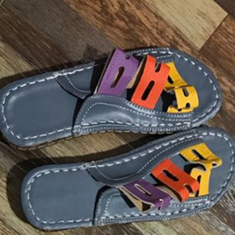 Wedge Heel Color Block Platform Roman Women's Shoes