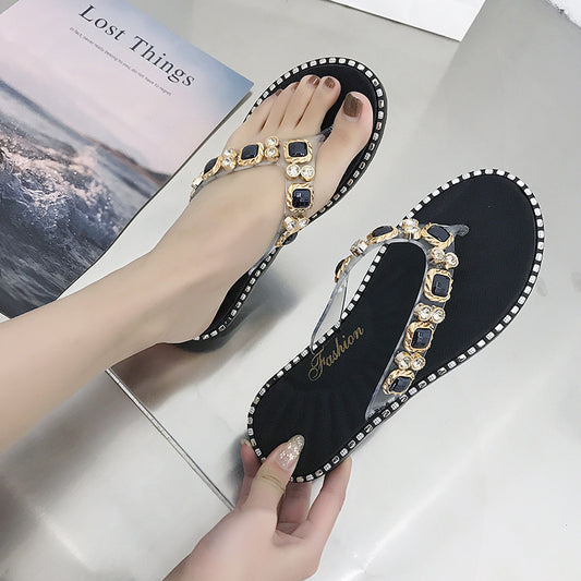 Flip Flops Rhinestone Fashion Ins Slippers