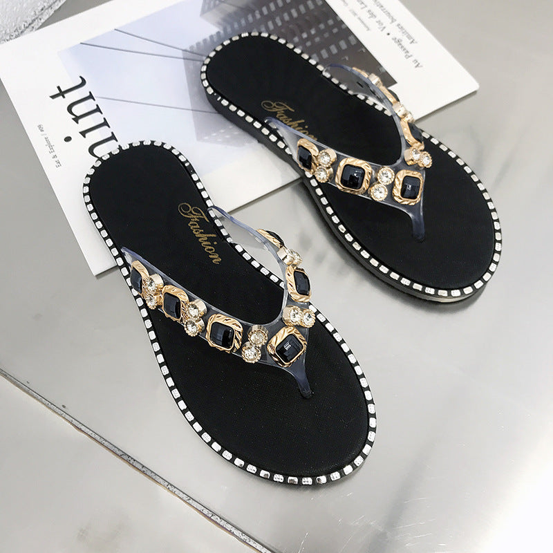Klapklapper Rhinestone Mode Ins Hjemmesko