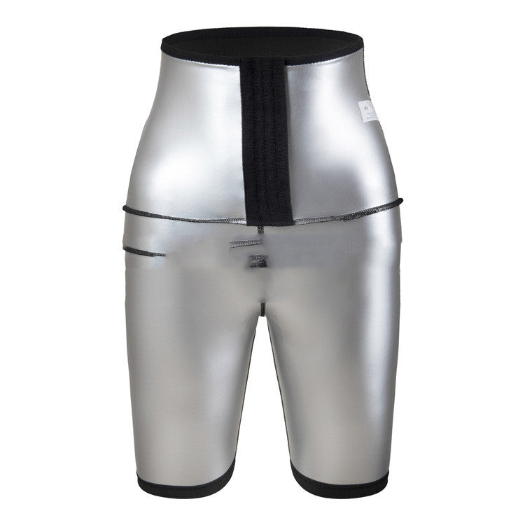 Kvinders svedfremmende hofteshorts yogasauna, højtaljede maveshorts, fitness-bodyshaping-shorts med krydsknapning