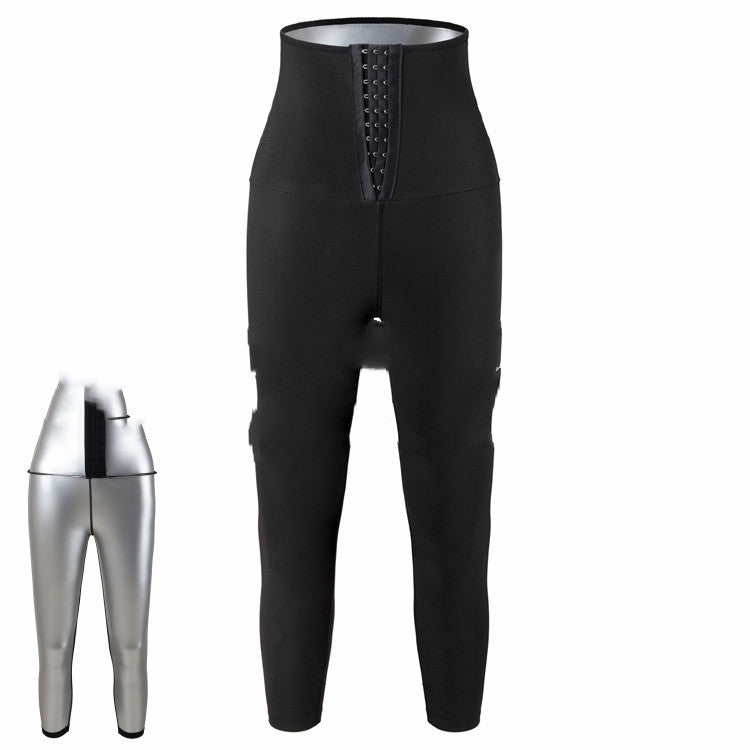 Kvinders svedfremmende hofteshorts yogasauna, højtaljede maveshorts, fitness-bodyshaping-shorts med krydsknapning