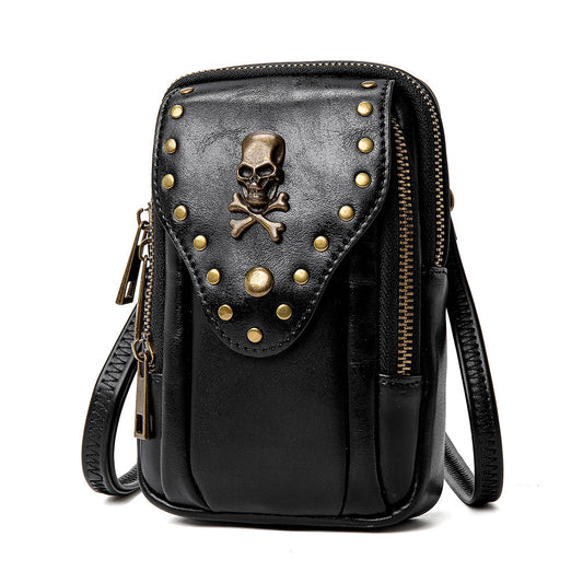 Ladies Shoulder Messenger Bag Textured Small Square Bag Outdoor Travel Mobile Phone Bag
