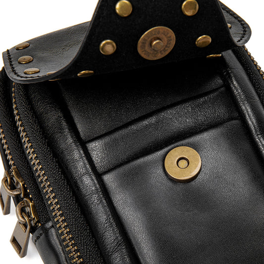 Ladies Shoulder Messenger Bag Textured Small Square Bag Outdoor Travel Mobile Phone Bag