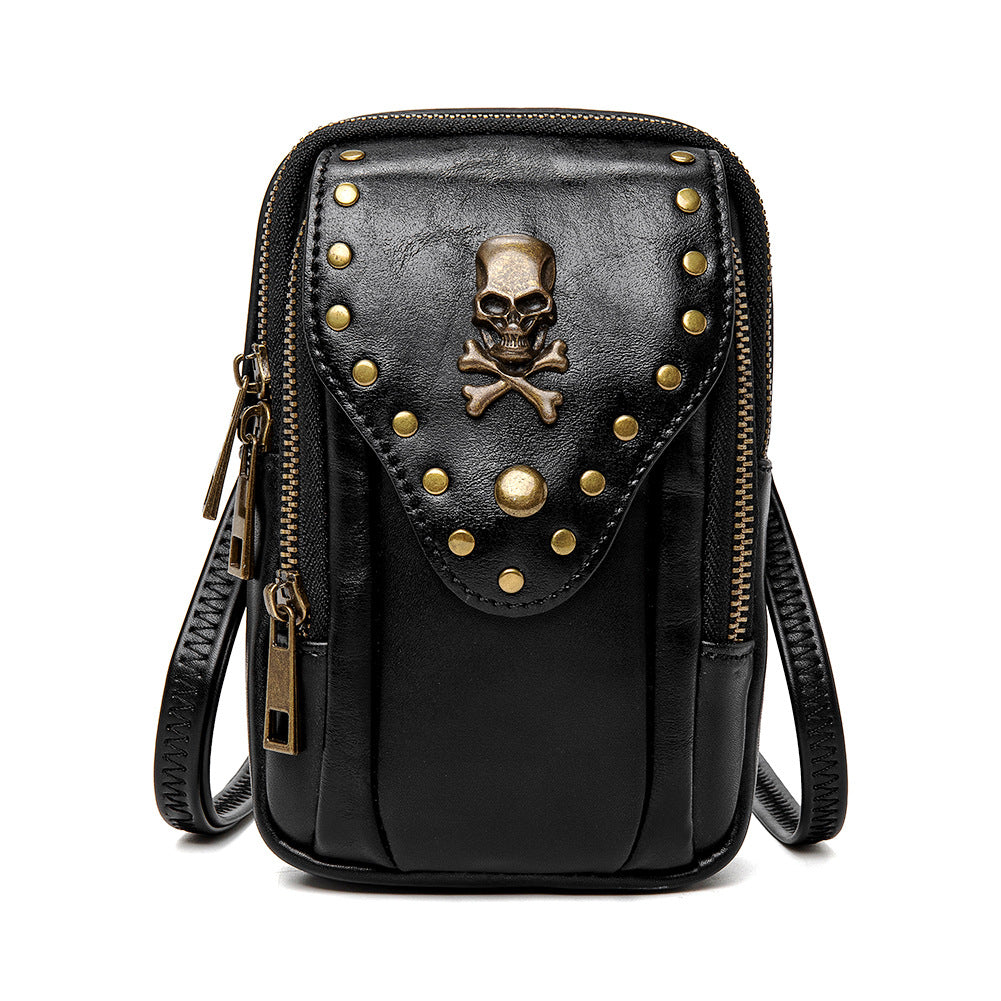 Ladies Shoulder Messenger Bag Textured Small Square Bag Outdoor Travel Mobile Phone Bag