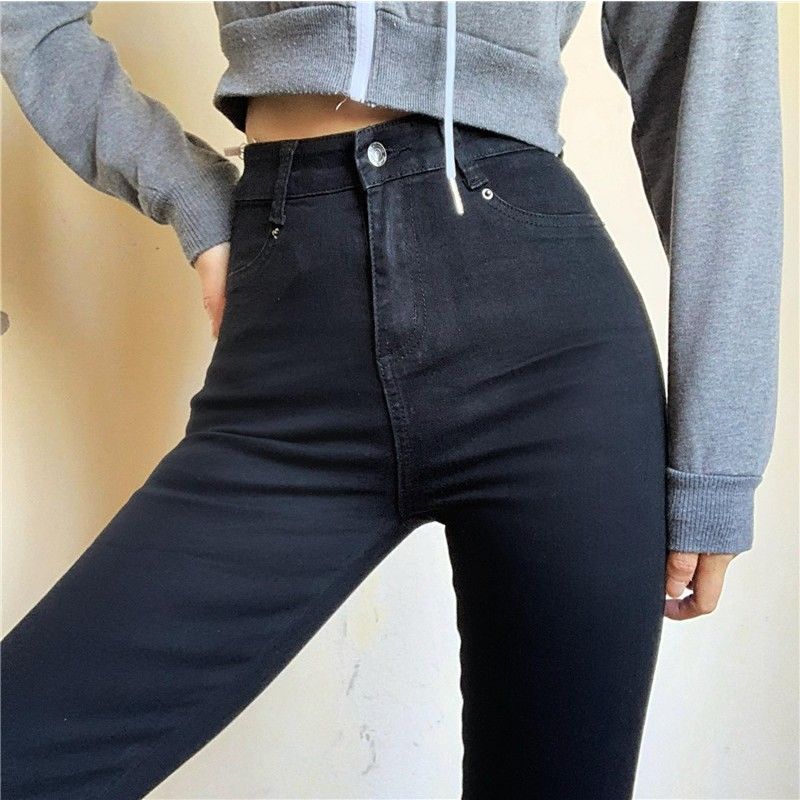 European And American Style High Waist Peach Hip Basic Elasticity