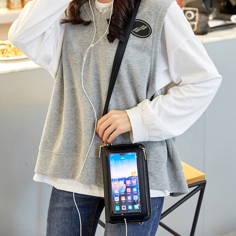 Touch Screen Mobile Phone Bag Female RFID Anti-theft Brush